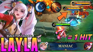 LAYLA NEW BEST 1 HIT DELETE BUILD 2024 💀😈 Almost Savage  MLBB [upl. by Frum]