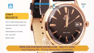 Orient ER24001B Mens Bambino Automatic Black Dial Rose Gold Tone Leather Strap Watch Review Video [upl. by Meisel]