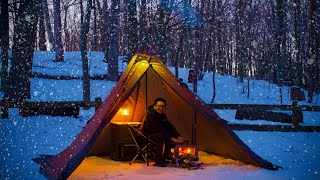 Winter camping in Michigan  Solo ASMR [upl. by Tansy]