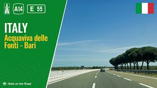 Driving in Italy Autostrada A14 E55 from Acquaviva delle Fonti to Bari [upl. by Anyahs826]