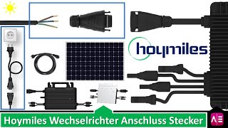 Anschluss Stecker Hoymiles Wechselrichter HMSx00WT2 Balkonkraftwerk [upl. by Alleon]