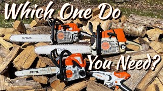 Stihl Chainsaw  Selecting The Right Chainsaw For You  Homeowner or Professional Saw [upl. by Kere]