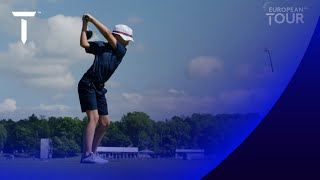 Henrik Stensons 11yearold sons amazing golf swing [upl. by Aramac]