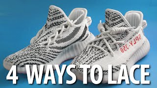 HOW TO LACE YOUR YEEZY 350 4 WAYS [upl. by Irotal855]