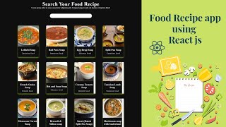 Food Recipe App using react js mealDB API hooks in react js for beginners [upl. by Aikar256]