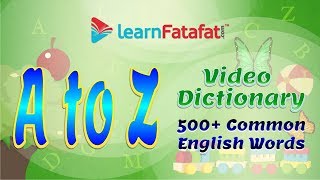 English Vocabulary Words Picture Dictionary for Kids on Alphabet A to Z  In Hindi [upl. by Wolff]