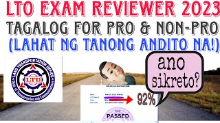 LTO EXAM REVIEWER 2023 TAGALOG FOR PRO amp NONPRO ALL QUESTIONS IN😊 [upl. by Llerrit]