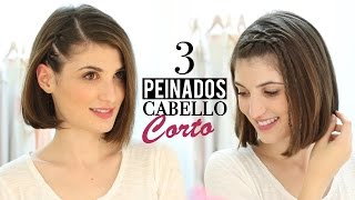 3 Peinados fáciles para cabello corto [upl. by Chad26]