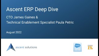 Ascent ERP Deep Dive Webinar [upl. by Airda]