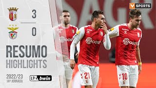 Highlights  Resumo SC Braga 30 Benfica Liga 2223 14 [upl. by Rehpotsyrk476]