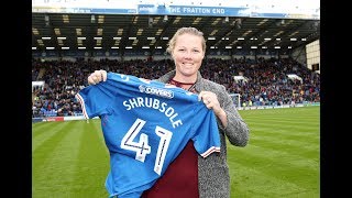 England Cricket World Cup winner Anya Shrubsole presented to the Fratton Park crowd [upl. by Jessen710]