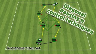 Diagonal passing amp control techniques  Soccer Exercises  295 [upl. by Eerazed]