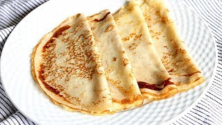 Cómo hacer crepes caseros finos y tiernos [upl. by Nnylrahc]