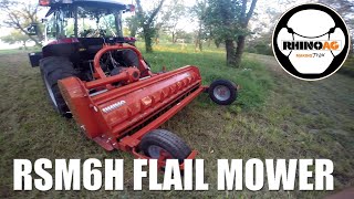 RhinoAG RSM6H Heavy Duty Flail Mower Cutting Heavy Pasture Grass [upl. by Gyasi31]