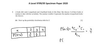 A Level 9709 Specimen Paper 5 Probability and Statistics 1 question 3 [upl. by Selrhc]