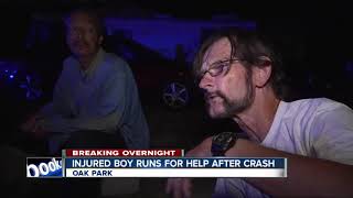 Boy hurt father flees after Oak Park car crash [upl. by Anisirhc]