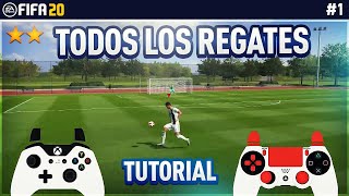 REGATES EFECTIVOS TUTORIAL  TODOS los REGATES de 1 Y 2 ⭐️ FIFA 20 amp 19 [upl. by Soloma]