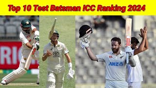 Top 10 Test Batsman In The World  2024 ICC Ranking  Test Batsman [upl. by Ainoval]