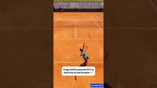 Hugo Dellien passed this to start the 1st set breaker 👉 shorts tennis atpchallenger [upl. by Annmaria]