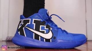 Nike Kyrie 3 quotDUKEquot PE ON FEET REVIEW [upl. by Tik]