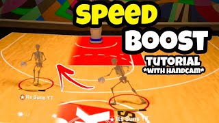 HOW TO SPEED BOOST AFTER PATCH ON NBA 2K22 NBA 2K22 SPEED BOOST TUTORIAL W HANDCAM [upl. by Anemaj]