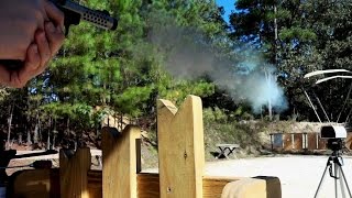 Shooting 22 PELLETS Using NAIL GUN Blanks [upl. by Alhsa]