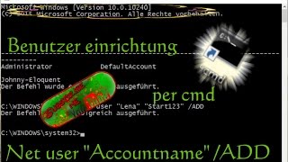 Learning netuser ADD und delete per cmd or batch  Userverwaltung Benutzer hinzufügen per CMD [upl. by Lars988]