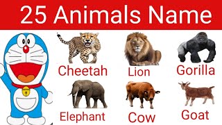 25 जानवर के नाम Animals Name Hindi amp English  animals Name  पशुओ के नाम 🦧 [upl. by Cathleen]