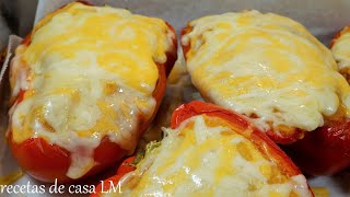 LOS PIMIENTOS RELLENOS MÁS RICOS Y DELICIOSOS DEL MUNDO ENTERO receta fácil y rápida [upl. by Nessi]