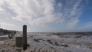 Storm and high tide in Cleveleys [upl. by Yenitirb195]