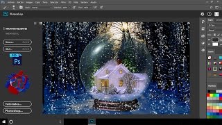 Paisaje Navideño con bola de cristal photoshop [upl. by Nenney827]