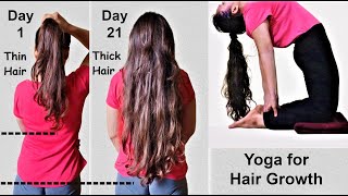 See i turned my Thin Hair to Thick Hair in 20 Days  Yoga for Hair Growth amp Long Hair Stop Hairfall [upl. by Nauqit406]