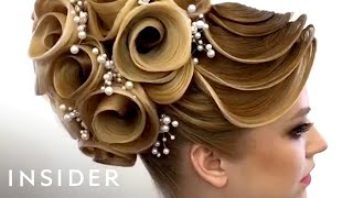 Hairstylist Does Unbelievable Designs With Hair [upl. by Irita]