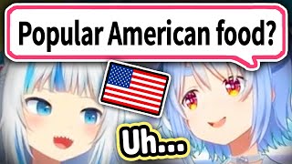 Gura Teaches Pekora About American Food【Hololive】 [upl. by Rinee]