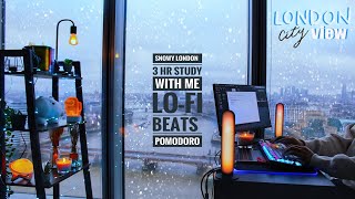 3HR REAL SNOW ❄️muted lofi  typing asmr Study With Me w Medical Student 5010 Pomodoro [upl. by Rosario]