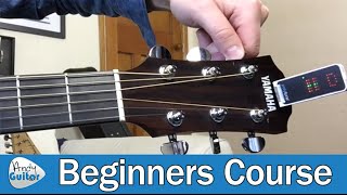 How to Tune A Guitar for Beginners Guitar Basics  Lesson 4 [upl. by Jerol284]