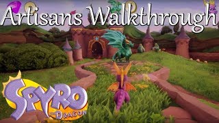 Spyro Reignited Trilogy Artisans Walkthrough  Gems Dragons amp Skill Point Reach Tricky Platform [upl. by Villada]