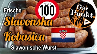 Slavonska Kobasica  Slawonische Wurst aus Kroatien  GarPunktTV 100  Rezept zum selber wursten [upl. by Aihtebat524]