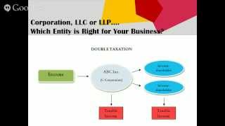 Webinar Corporation LLC or LLP Which Entity is Right for Your Business [upl. by Ushijima576]