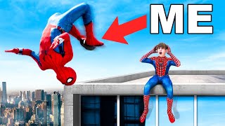 I Tried IMPOSSIBLE Spiderman Stunts ft Nidal Wonder [upl. by Semadar]