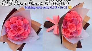 DIY Paper Flower BOUQUETBirthday Gift Ideasdiy paper bouquet [upl. by Berky]