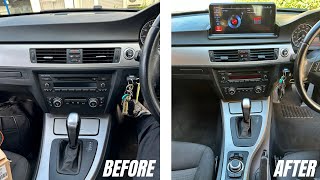 BMW 3 Series E92 E91 E90 Installing IDrive Sat Nav Android CarPlay Headunit 1025 inch touchscreen [upl. by Bendicty]