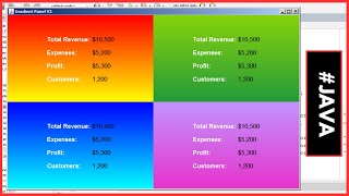 Java  How to Create Multiple Gradient JPanels with Data and Values in NetBeans 3 [upl. by Philippine]