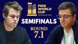 Carlsen vs Abasov  SEMIFINALS  FIDE World Cup 2023  Round 71 [upl. by Gnart]