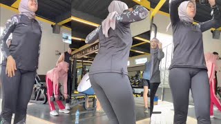 Hijab Style Try On Satu Set Baju Olah Raga Wanita Legging Gym Senam Aerobic [upl. by Nolte]