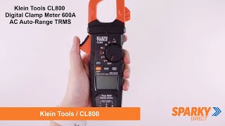 Klein Tools CL800  Digital Clamp Meter 600A AC AutoRange TRMS [upl. by Orms]