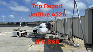 Trip Report  JetBlue A321 Core JFKSAN [upl. by Bernadene]