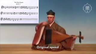 Tang Dynasty music quotJiu Huziquot《酒胡子》played on gakubiwa 楽琵琶 [upl. by Tobye]