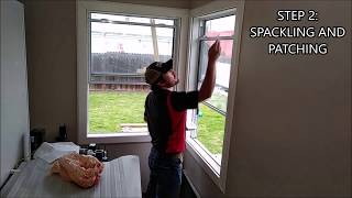 HOW TO Patch Caulk and Paint Old Window Trim [upl. by Adlesirhc]