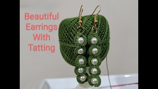 Center bead Tatting Earrings VL21 [upl. by Northrop60]